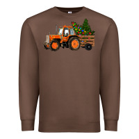 Chestnut Christmas Orange Farm Tractor Premium Sweatshirt - RanaPortraitStore