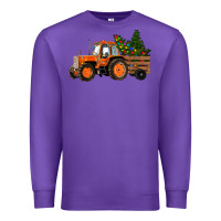 Purple Christmas Orange Farm Tractor Premium Sweatshirt - RanaPortraitStore