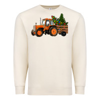 Sandshell Christmas Orange Farm Tractor Premium Sweatshirt - RanaPortraitStore
