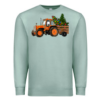 Seafoam Christmas Orange Farm Tractor Premium Sweatshirt - RanaPortraitStore