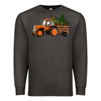 Smoke Christmas Orange Farm Tractor Premium Sweatshirt - RanaPortraitStore
