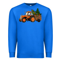 True Royal Christmas Orange Farm Tractor Premium Sweatshirt - RanaPortraitStore