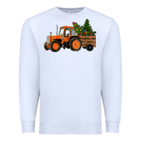 White Christmas Orange Farm Tractor Premium Sweatshirt - RanaPortraitStore