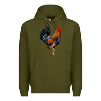 Army Green cockerel Premium Hoodie - JahusDesignShop