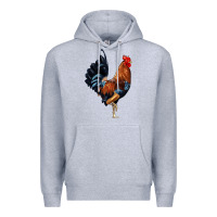 Heather Grey cockerel Premium Hoodie - JahusDesignShop
