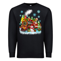 Black christmas polar express santa Premium Sweatshirt - Zillion Design Studio