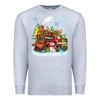 Heather Grey christmas polar express santa Premium Sweatshirt - Zillion Design Studio