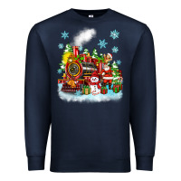 Navy christmas polar express santa Premium Sweatshirt - Zillion Design Studio