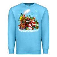 Ocean Blue christmas polar express santa Premium Sweatshirt - Zillion Design Studio