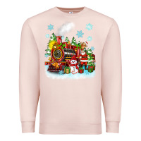 Pale Pink christmas polar express santa Premium Sweatshirt - Zillion Design Studio