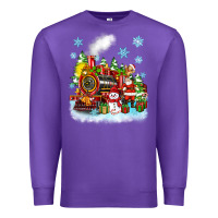 Purple christmas polar express santa Premium Sweatshirt - Zillion Design Studio