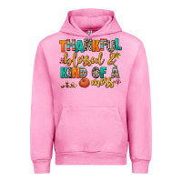 Fuchsia Pink thankful  blessed and kind of a mess Urban Hoodie - AdoDesignShop