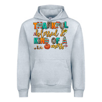 Heather Grey thankful  blessed and kind of a mess Urban Hoodie - AdoDesignShop