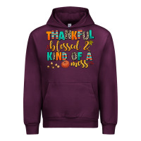 Mauve Wine thankful  blessed and kind of a mess Urban Hoodie - AdoDesignShop