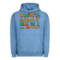 Pigment Pebble Blue thankful  blessed and kind of a mess Urban Hoodie - AdoDesignShop