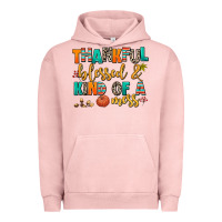 Pigment Salmon thankful  blessed and kind of a mess Urban Hoodie - AdoDesignShop