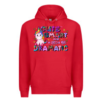 Red cute smart and a little bit dramatic Premium Hoodie - JahusDesignShop