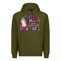 Army Green cute smart and a little bit dramatic Premium Hoodie - JahusDesignShop