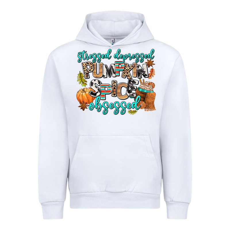Stressed Depressed Pumpkin Spice Obsessed Urban Hoodie by AdoDesignShop | Teevron