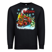 Black christmas polar express believe Premium Sweatshirt - Zillion Design Studio