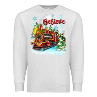 Oatmeal Heather christmas polar express believe Premium Sweatshirt - Zillion Design Studio