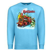 Ocean Blue christmas polar express believe Premium Sweatshirt - Zillion Design Studio