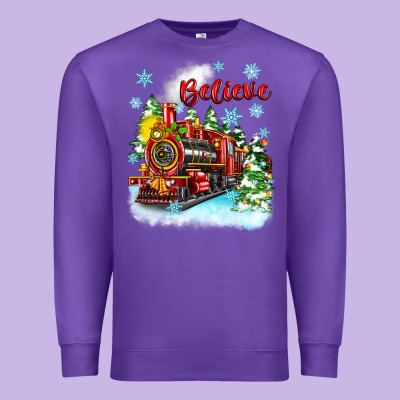 Christmas Polar Express Believe Premium Sweatshirt Designed By Zillion Design Studio