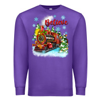 Purple christmas polar express believe Premium Sweatshirt - Zillion Design Studio