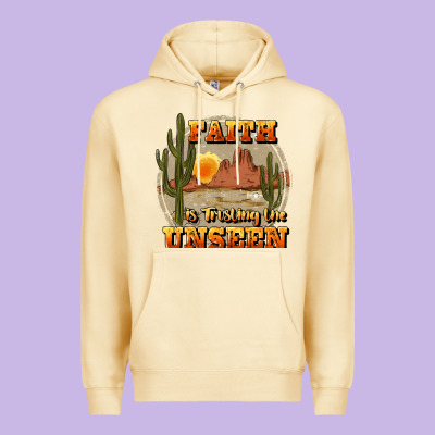 Faith Is Trusting The Unseen Premium Hoodie Designed By Jahusdesignshop