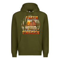 Army Green faith is trusting the unseen Premium Hoodie - JahusDesignShop