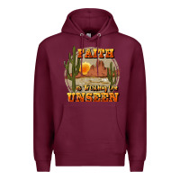 Burgundy faith is trusting the unseen Premium Hoodie - JahusDesignShop