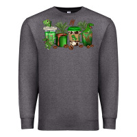 Charcoal Heather t  rex coffee cups Premium Sweatshirt - texasbilliewilder