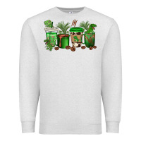Oatmeal Heather t  rex coffee cups Premium Sweatshirt - texasbilliewilder