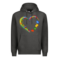 Charcoal Heather autism heart Premium Hoodie - JahusDesignShop