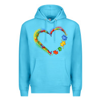 Ocean Blue autism heart Premium Hoodie - JahusDesignShop