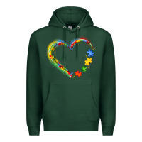 Sports Green autism heart Premium Hoodie - JahusDesignShop