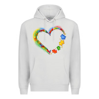 Dove Grey autism heart Premium Hoodie - JahusDesignShop