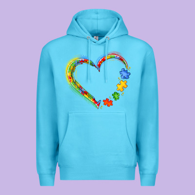 Autism Heart Premium Hoodie Designed By Jahusdesignshop
