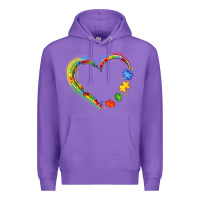Purple autism heart Premium Hoodie - JahusDesignShop