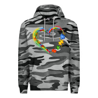 Slate Camo autism heart Premium Hoodie - JahusDesignShop