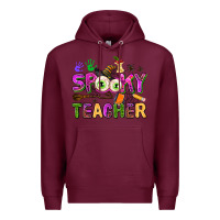 Burgundy spooky teacher Premium Hoodie - AdoDesignShop