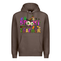 Coffee spooky teacher Premium Hoodie - AdoDesignShop