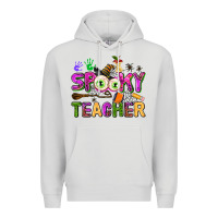 Dove Grey spooky teacher Premium Hoodie - AdoDesignShop