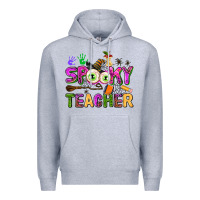 Heather Grey spooky teacher Premium Hoodie - AdoDesignShop