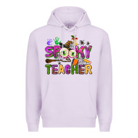 Lilac spooky teacher Premium Hoodie - AdoDesignShop