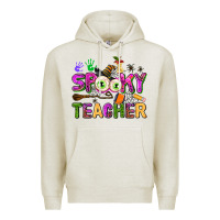 Oatmeal Heather spooky teacher Premium Hoodie - AdoDesignShop