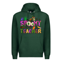 Sports Green spooky teacher Premium Hoodie - AdoDesignShop