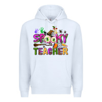 White spooky teacher Premium Hoodie - AdoDesignShop