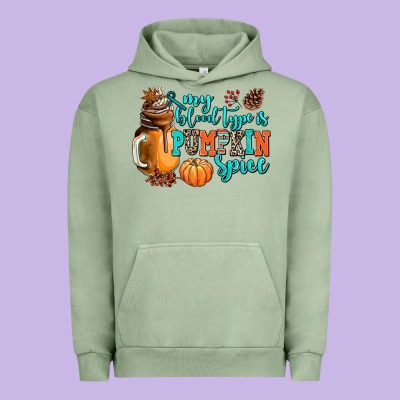My Blood Type Is Pumpkin Spice Urban Hoodie Designed By Adodesignshop