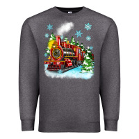 Charcoal Heather christmas polar express Premium Sweatshirt - Zillion Design Studio
